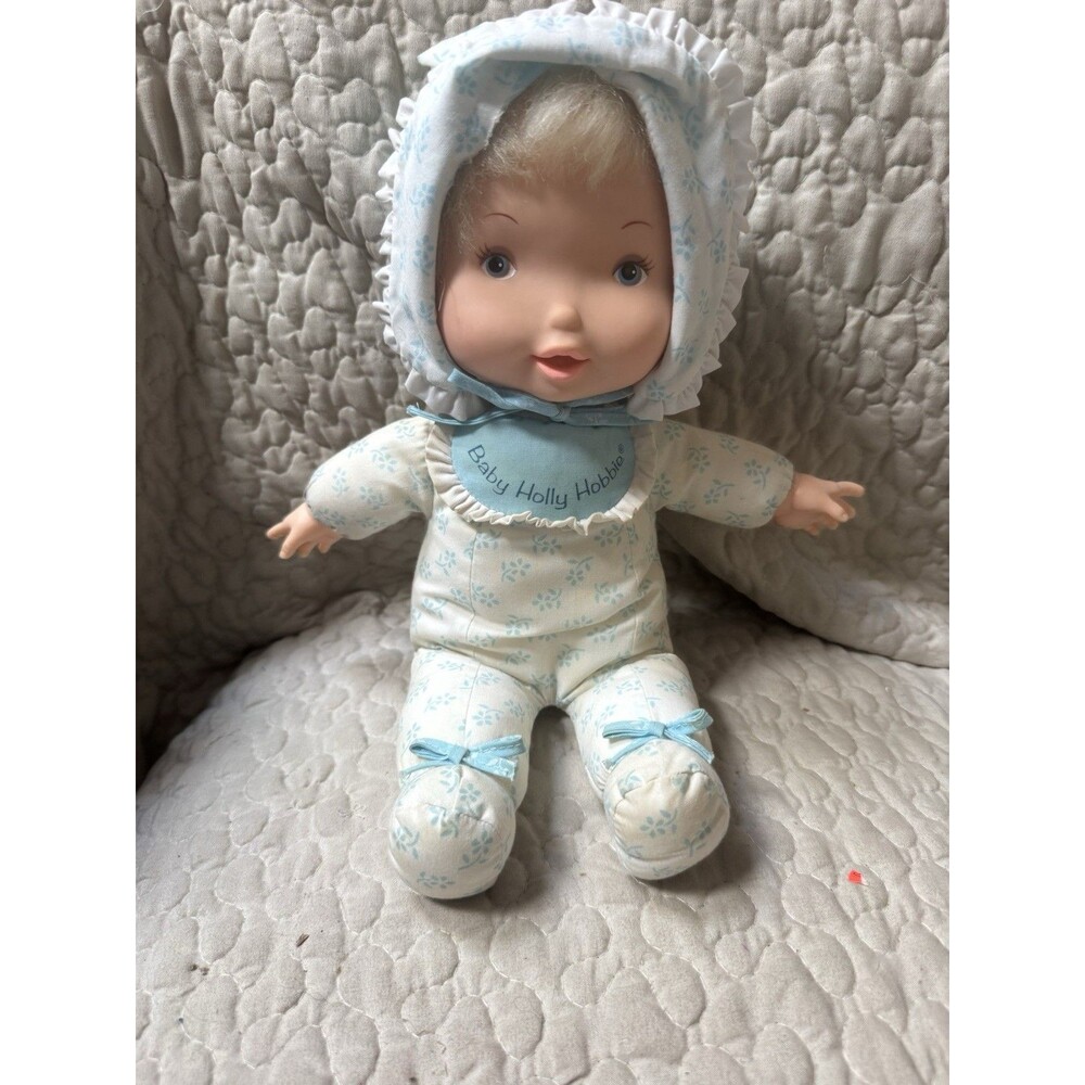 Vintage Baby Holly Hobbie Doll Knickerbocker American Greetings Soft Body Bonnet